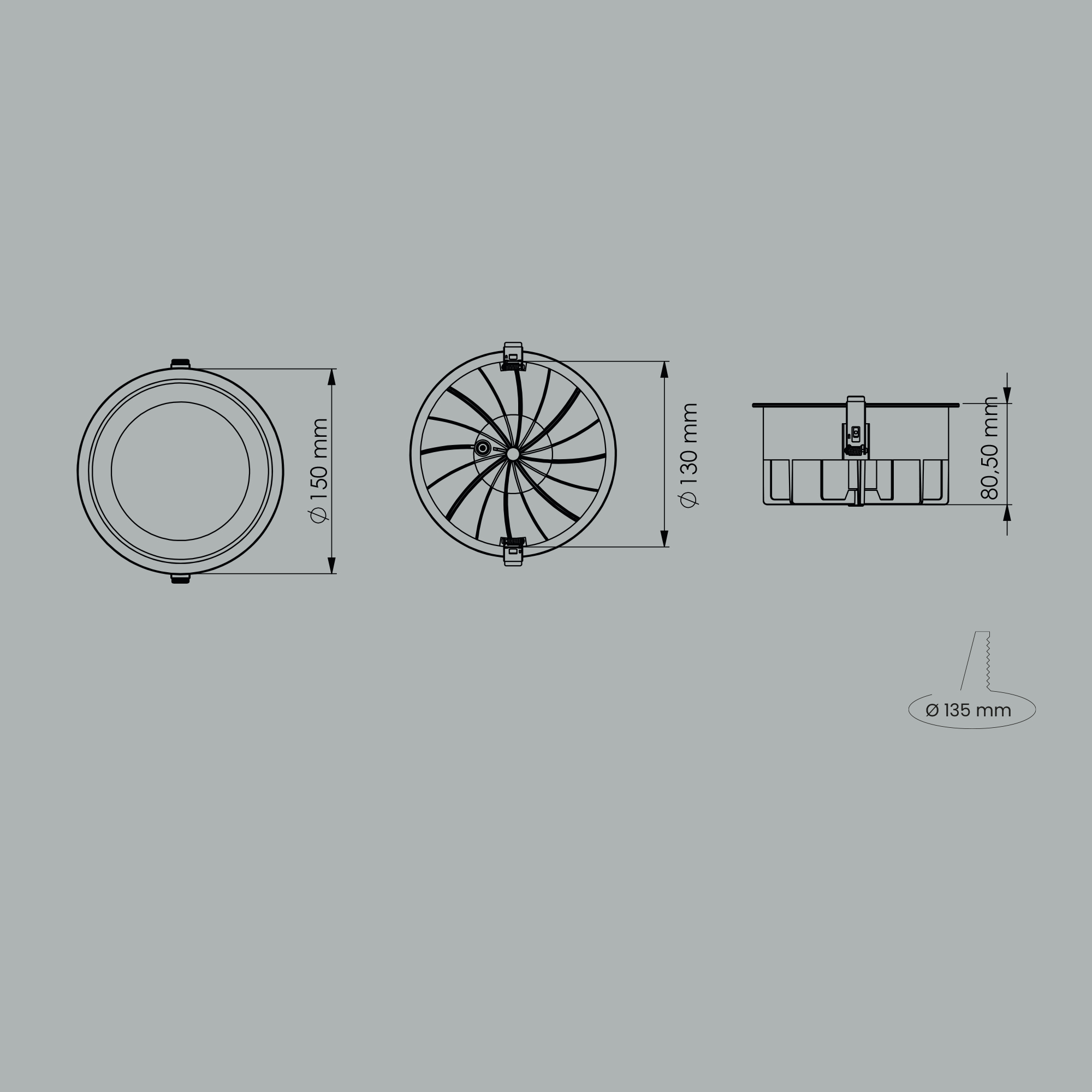  SPACE 150 Fixed Design Donwlight 